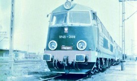 Lokomotywa spalinowa SP45-209 na stacji w Białymstoku. Rok 1986. Fot....