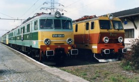 Lokomotywy elektryczne: dwuczłonowa ET41-026 i EP09-030 na wystawie taboru kolejowego...