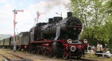 Parowóz Ok22-31 (depozyt Stacji Muzeum w Parowozowni Wolsztyn) z pociągiem...